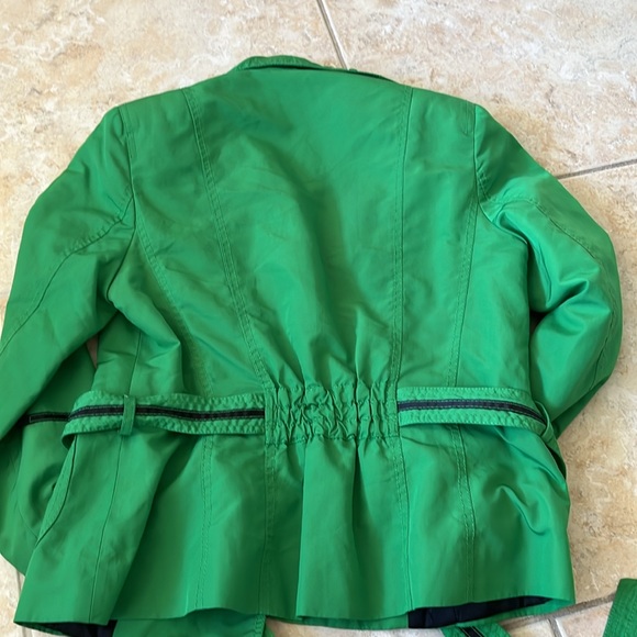 Green blazer/belted short trench Javier Simorra Barcelona Sz 8 - Picture 7 of 7
